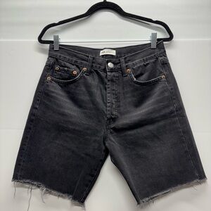 Zara  Retro Shorts Cutoff Denim Bermuda Black